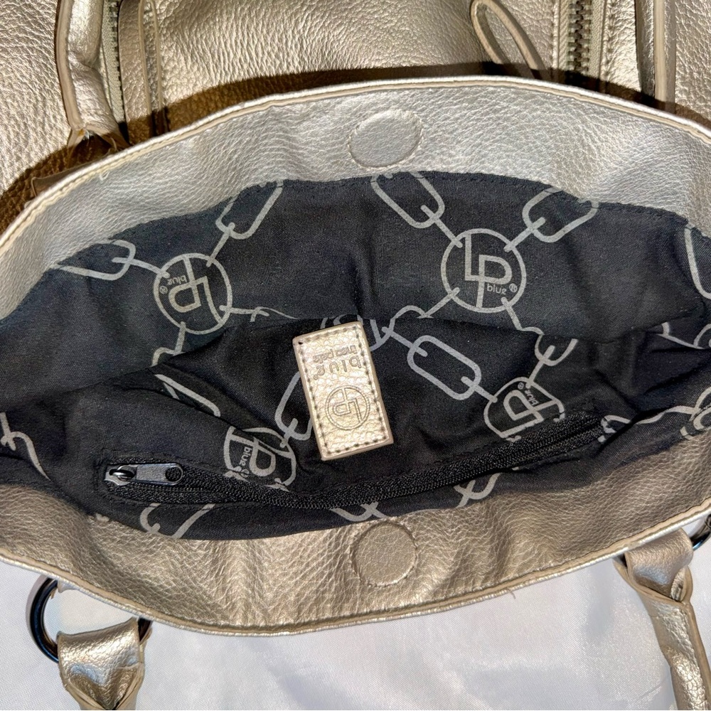 Metallic Gold Women's Large Shoulder Tote Bag by‎ LP Blue Inea Pels - Picture 5 of 14